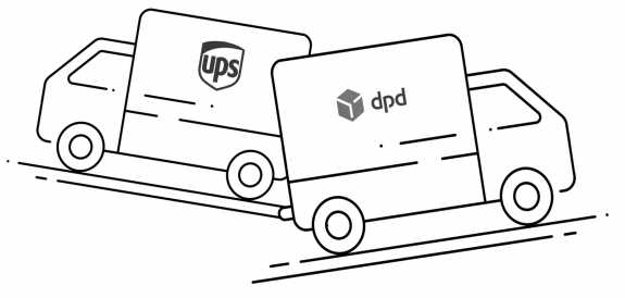 UPS and DPD vans illustration